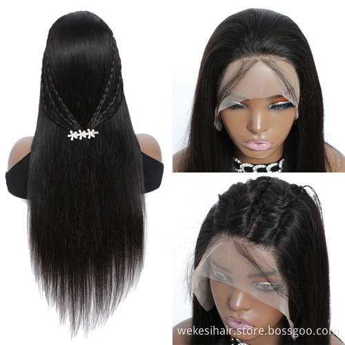 WKS Transparent HD Lace Frontal wig,13x6 Lace Front Human hair wigs with Baby Hair,Transparent Lace Front wigs for black women
